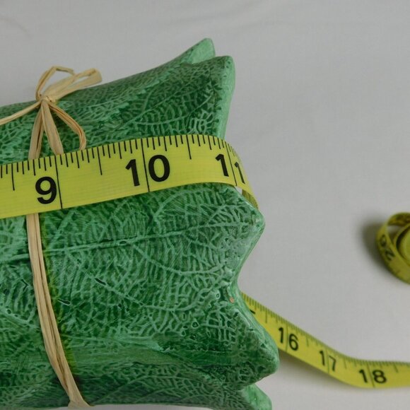 Green Leaves Design Embossed Display Centerpiece Flower Vase Bouquet 11" X 6" - Picture 7 of 8